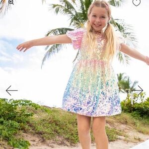 Lola + The Boys Rainbow Sequin ombré Dress